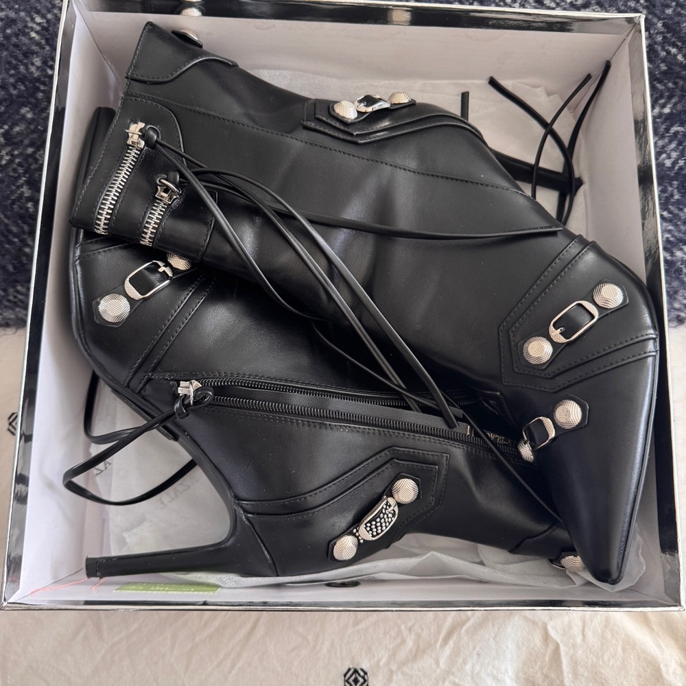 Azalea Wang black stiletto boots